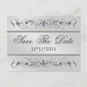 Grand Duchess Silver Scroll Bewaar de datum Briefk Aankondigingskaart (Voorkant)