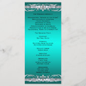 Grand Duchess Silver Scroll Blauwgroen huwelijkspr Programmakaart (Achterkant)