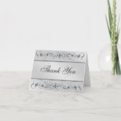 Grand Duchess Silver Scroll Dank u Notecard Bedankkaart (Voorkant)