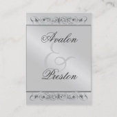 Grand Duchess Silver Scroll Guest-kaart Visitekaartje (Achterkant)