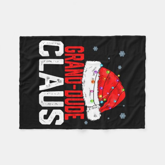 Grand Dude Claus Funny Family Matching Grandpa Chr Fleece Deken (Voorkant (Horizontaal))