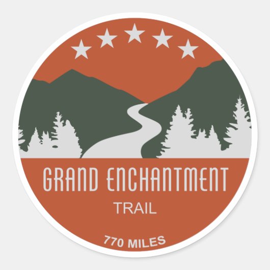 Grand Enchantment Trail Ronde Sticker (Voorkant)