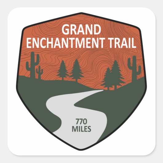 Grand Enchantment Trail Vierkante Sticker (Voorkant)