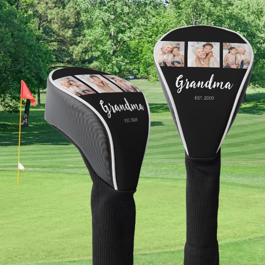 Grand Established Modern Script 3 Photo Black Golfheadcover