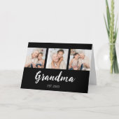 Grand Established Modern Script 3 Photo Black Kaart (Voorkant)