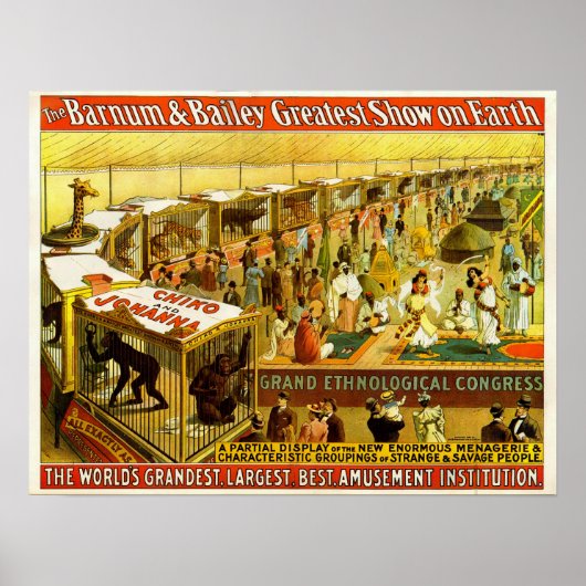 Grand Ethnological Congress Barnum & Bailey Circus Poster (Voorkant)