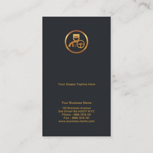 Grand Extravagant Luxurous Gold Wave Chauffeur Visitekaartje (Achterkant)