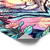 Grand Floral Tiger Surreal Schilderij Print (Hoek)