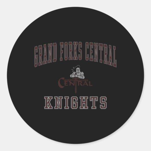 Grand Forks Central High School Ridders Ronde Sticker (Voorkant)