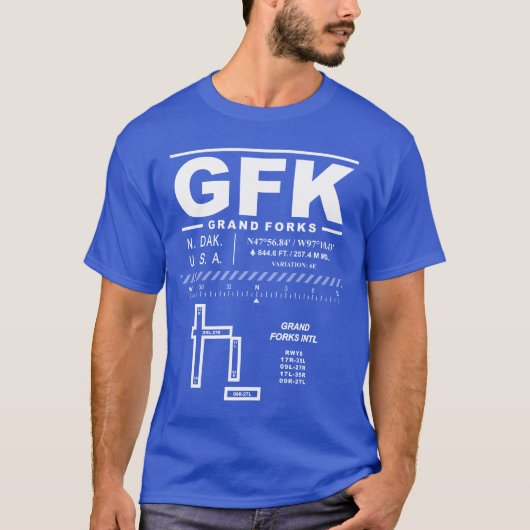 Grand Forks International Airport GFK T-shirt (Voorkant)