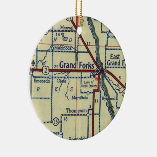 Grand Forks ND Keramisch Ornament (Rechts)