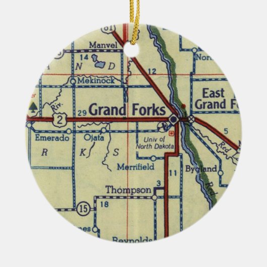 Grand Forks ND Keramisch Ornament (Voorkant)