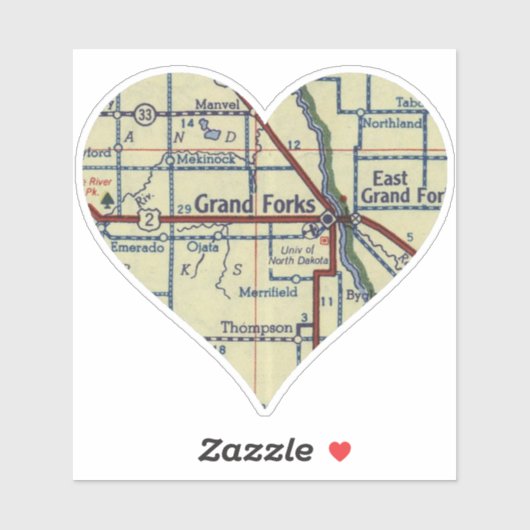  Grand Forks ND Sticker (Vel)