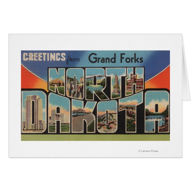 Grand Forks, North Dakota - Grote letter (Voorkant Horizontaal)