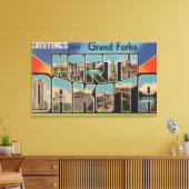 Grand Forks, North Dakota - Grote letter Canvas Afdruk (Insitu (Woonkamer))