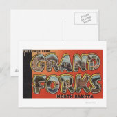 Grand Forks, North Dakota - Grote letterscènes Briefkaart (Voorkant / Achterkant)