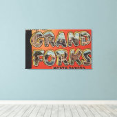 Grand Forks, North Dakota - Grote letterscènes Canvas Afdruk (Insitu (Houten vloer))