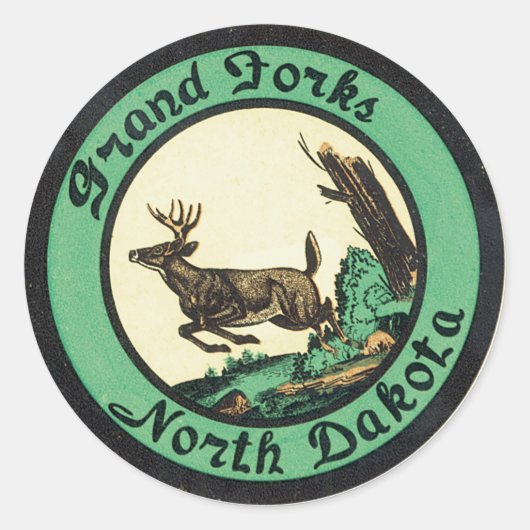 Grand Forks North Dakota-label Ronde Sticker (Voorkant)