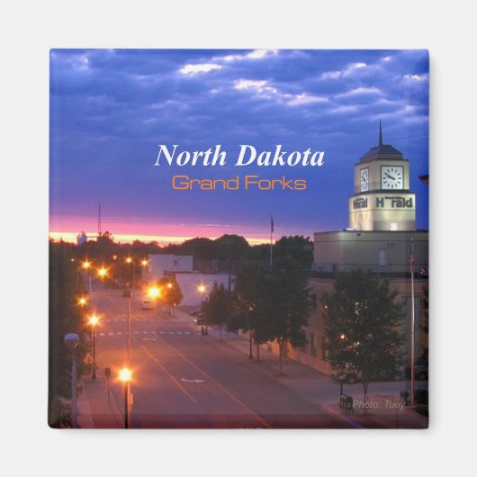 Grand Forks North Dakota Magnet Travel Souvenir (Voorkant)