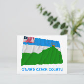 Grand Gedeh County Waving Flag met naam Briefkaart (Staand voorkant)