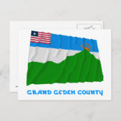 Grand Gedeh County Waving Flag met naam Briefkaart (Voorkant / Achterkant)