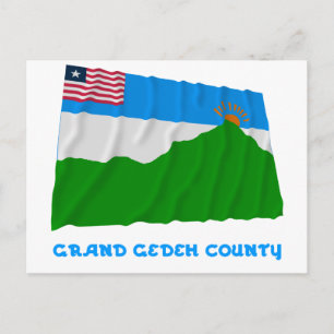 Grand Gedeh County Waving Flag met naam Briefkaart