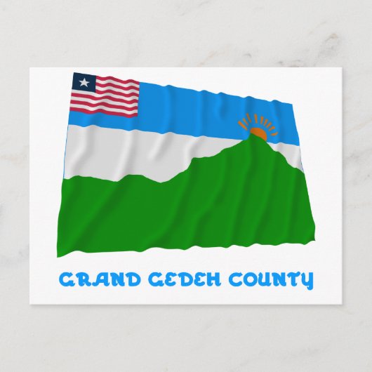 Grand Gedeh County Waving Flag met naam Briefkaart (Voorkant)