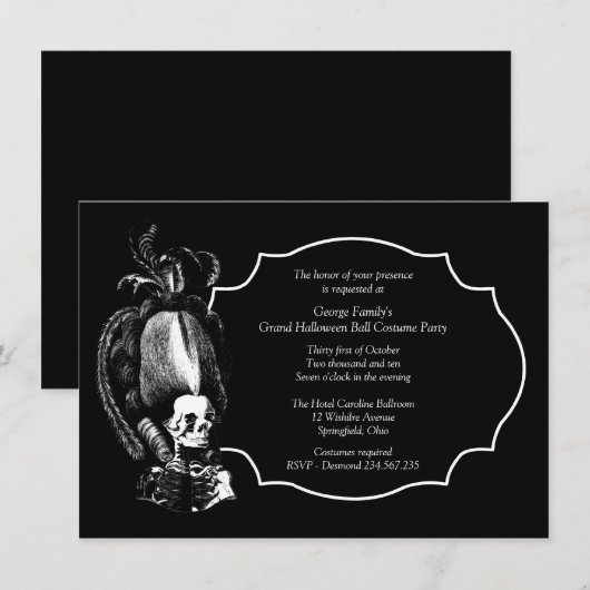 Grand Halloween Ball Masquerade Party Uitnodiging (Voorkant / Achterkant)