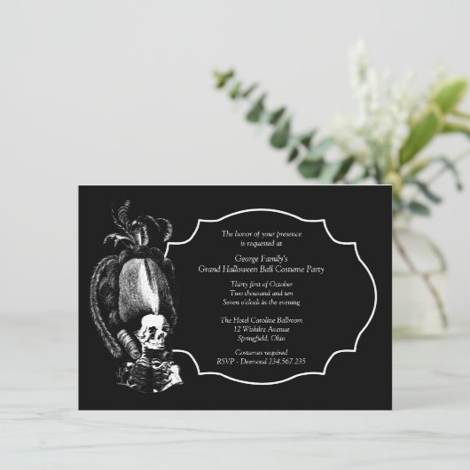 Grand Halloween Ball Masquerade Party Uitnodiging (Staand voorkant)