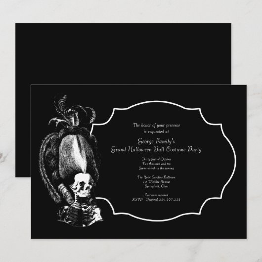 Grand Halloween Ball Masquerade Party Uitnodiging (Voorkant / Achterkant)