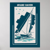Grand Haven in Michigan - Vintage Sailing Poster (Voorkant)