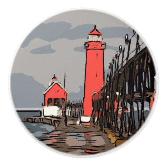 GRAND HAVEN LIGHT KERAMISCHE KNOP (Voorkant)