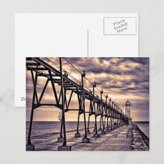 Grand Haven lighthouse and pier, Grand Haven Briefkaart (Voorkant / Achterkant)