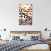 Grand Haven lighthouse and pier, Grand Haven Canvas Afdruk (Insitu (Slaapkamer))