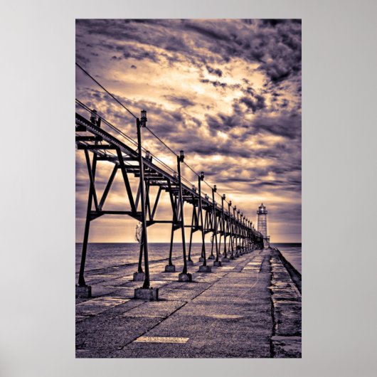 Grand Haven lighthouse and pier, Grand Haven Poster (Voorkant)