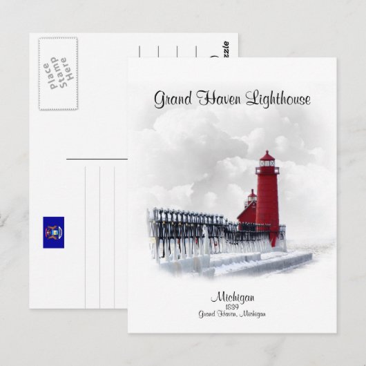 Grand Haven Lighthouse- Michigan Briefkaart (Voorkant / Achterkant)