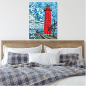 Grand Haven Lighthouse | Michigan Canvas Afdruk (Insitu (Slaapkamer))