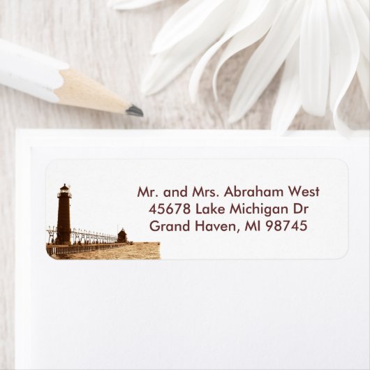 Grand Haven MI-adreslabel Etiket (Insitu)