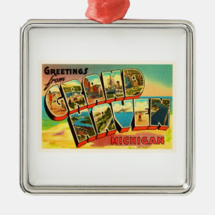 Grand Haven Michigan MI Vintage Travel Souvenir Metalen Ornament