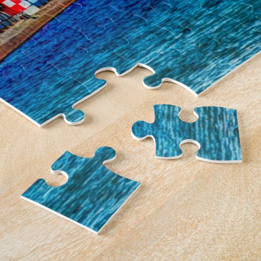 Grand Haven Pier Michigan van de vuurtoren. Legpuzzel (Zijkant)