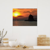 Grand Haven Pier op Sunset Poster (Keuken)