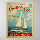Grand Haven Poster Sailboot  Michigan (Voorkant)