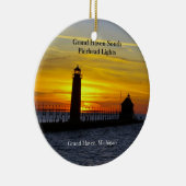 Grand Haven South Pierhead Licht Keramisch Ornament (Rechts)