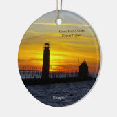 Grand Haven South Pierhead Licht Keramisch Ornament (Links)