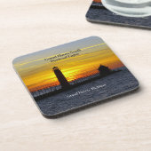 Grand Haven South Pierhead Licht sunset onderzette Bier Onderzetter (Linkerzijde)
