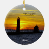 Grand Haven South Pierhead Lights DS Keramisch Ornament (Achterkant)