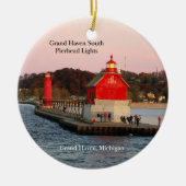 Grand Haven South Pierhead Lights DS Keramisch Ornament (Voorkant)