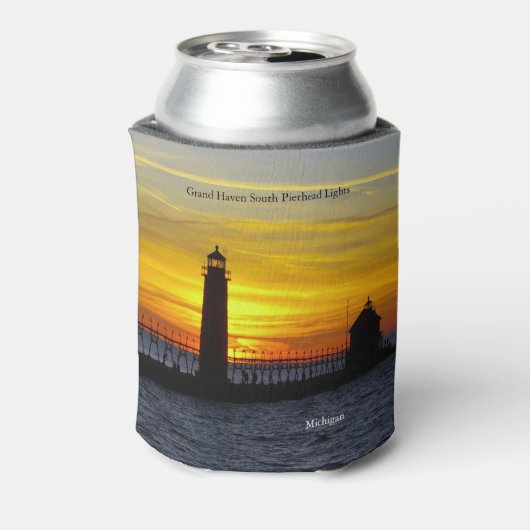 Grand Haven South Pierhead Lights koelbox Blikjeskoeler (Blikje Achterkant)