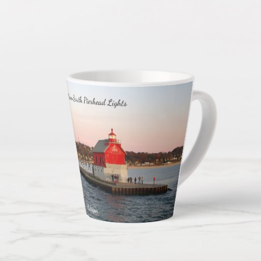 Grand Haven South Pierhead Lights latte mok (Rechterhoek)
