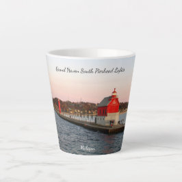 Grand Haven South Pierhead Lights latte mok